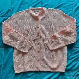 Vintage Pink Cuddle Knit Knited Button Sweater